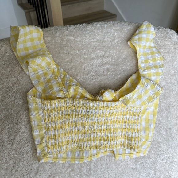 SNDYS x revolve crop top. Size small. Yellow gingham. - Picture 5 of 5